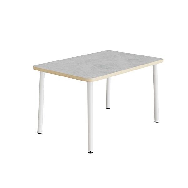 Bord Add 590, L1200xB700xH900 mm, lys grå, lyddæmpende linoleum, hvidt stel