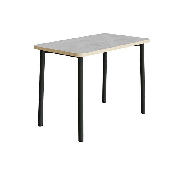 Bord Add 590, L1200xB700xH900 mm, lys grå, lyddæmpende linoleum, sortoliven stel