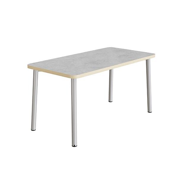 Bord Add 590, L1400xB700xH900 mm, lys grå, lyddæmpende linoleum, alu stel