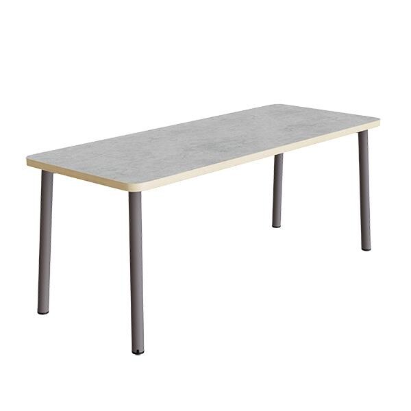 Bord Add 590, L1400xB700xH900 mm, lys grå, lyddæmpende linoleum, gråt stel