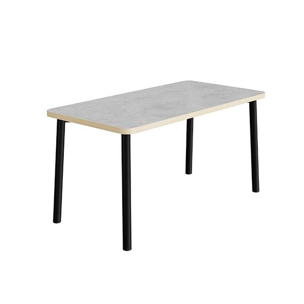 Bord Add 590, L1400xB700xH900 mm, lysegrå, lyddæmpende linoleum, sort stel