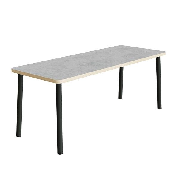 Bord Add 590, L1400xB700xH900 mm, lys grå, lyddæmpende linoleum, sortoliven stel