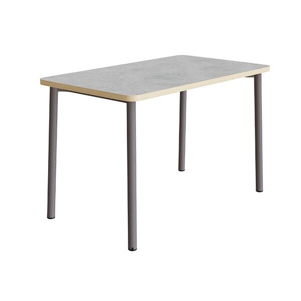 Bord Add 590, L1800xB800xH720 mm, lys grå, lyddæmpende linoleum, gråt stel