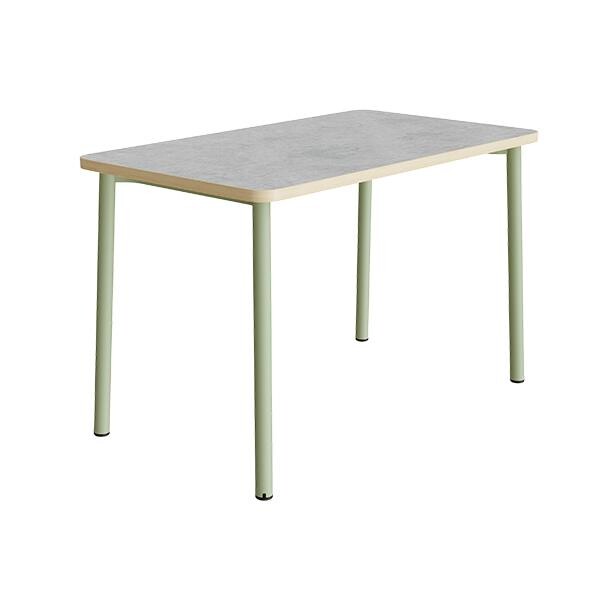 Bord Add 590, L1800xB800xH720 mm, lys grå, lyddæmpende linoleum, grønt stel
