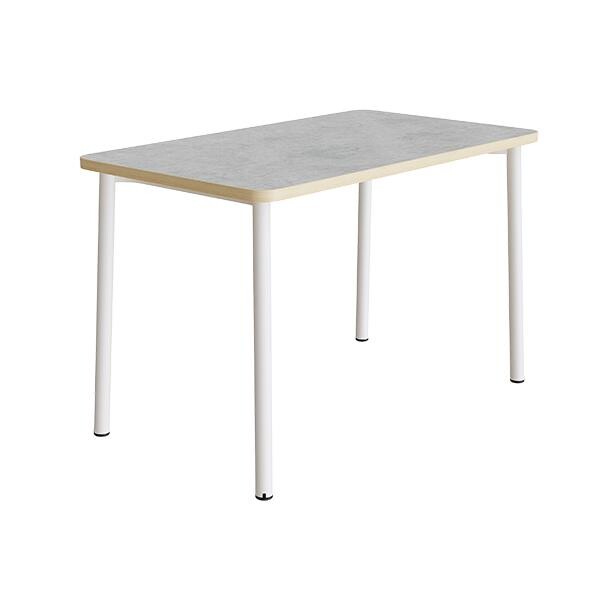 Bord Add 590, L1800xB800xH720 mm, lys grå, lyddæmpende linoleum, hvidt stel