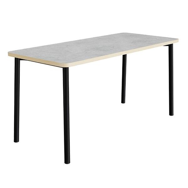 Bord Add 590, L1800xB800xH720 mm, lys grå, lyddæmpende linoleum, sort stel