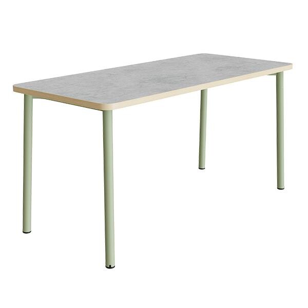 Bord Add 590, L1800xB800xH900 mm, lys grå, lyddæmpende linoleum, grønt stel