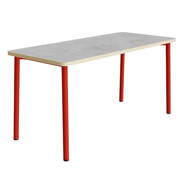 Bord Add 590, L1800xB800xH900 mm, lysegrå, lyddæmpende linoleum, rød stel