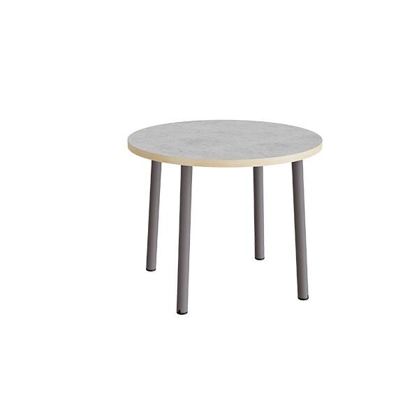 Bord Add 590, Ø900xH720 mm, lys grå, lyddæmpende linoleum, gråt stel