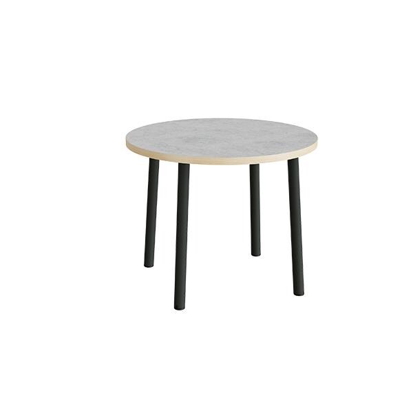 Bord Add 590, Ø900xH720 mm, lys grå, lyddæmpende linoleum, sortoliven stel