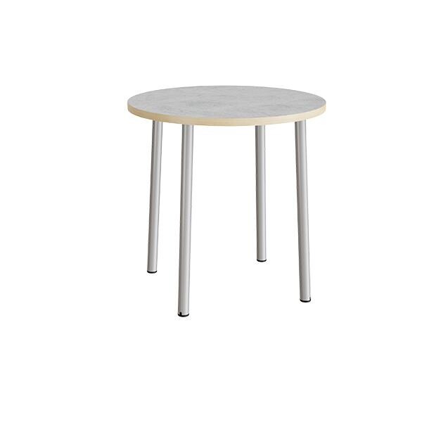 Bord Add 590, Ø900xH900 mm, lys grå, lyddæmpende linoleum, alu stel