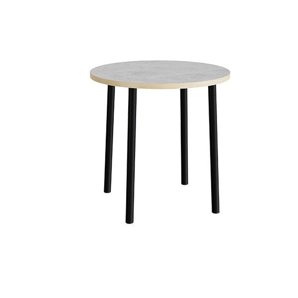 Bord Add 590, Ø900xH900 mm, lys grå, lyddæmpende linoleum, sort stel