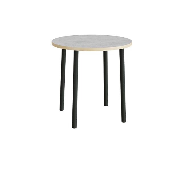 Bord Add 590, Ø900xH900 mm, lys grå, lyddæmpende linoleum, sortoliven stel