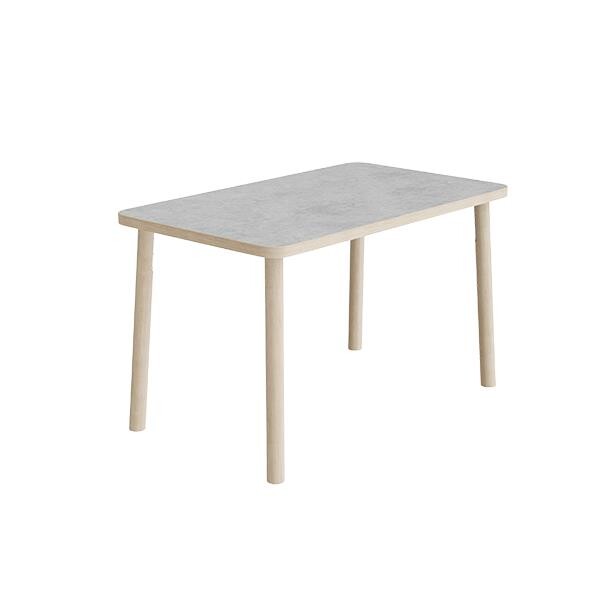 Bord Add Wood 590 1200x700 mm Højde 720 mm med lys grå linoleum, ben i massiv eg