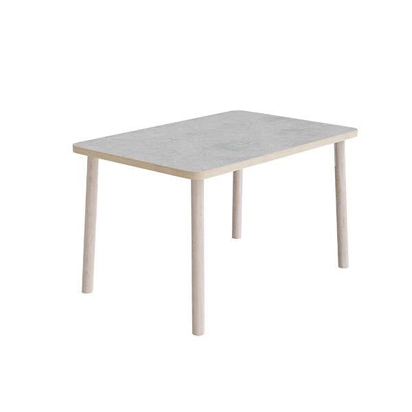 Bord Add Wood 590 1200x800 mm Højde 720 mm med lys grå linoleum, ben i massiv eg