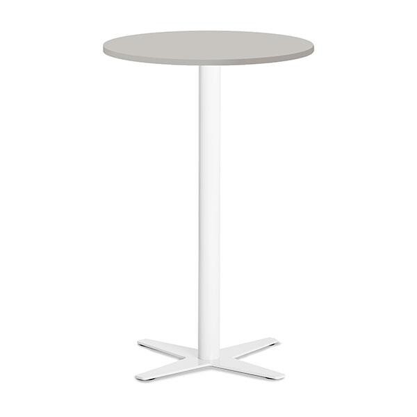 Loungebord Amy Ø650 H1050 mm, Lys grå laminat Hvidt understel