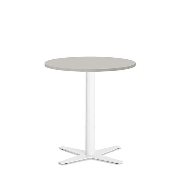 Loungebord Amy Ø650 H752 mm, Lys grå laminat Hvidt understel