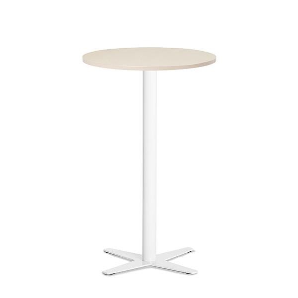Loungebord Amy Ø650 mm H1050 mm, Birk laminat Hvidt understel