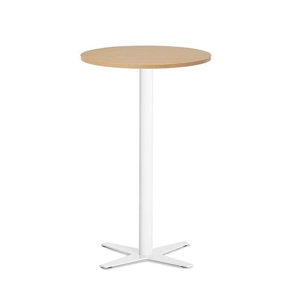 Loungebord Amy Ø650 mm H1050 mm, Bøg laminat Hvidt understel