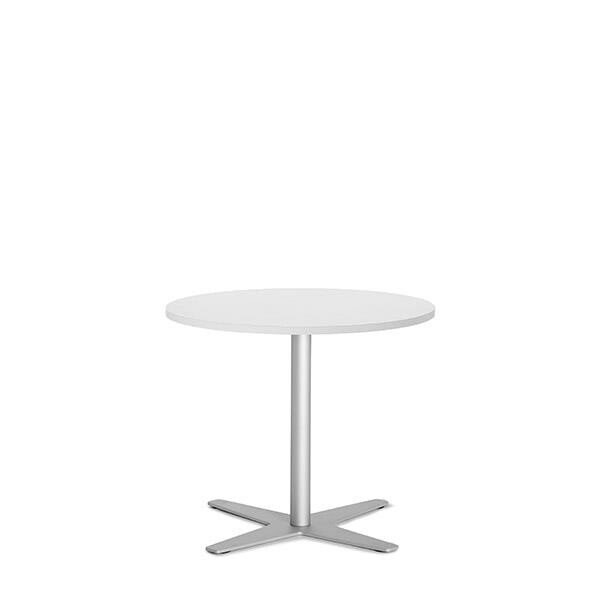 Loungebord Amy Ø650 mm H582 mm, Hvid laminat Alugråt understel