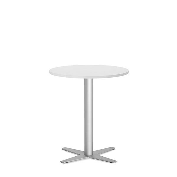 Loungebord Amy Ø650 mm H752 mm, Hvid laminat Alugråt understel