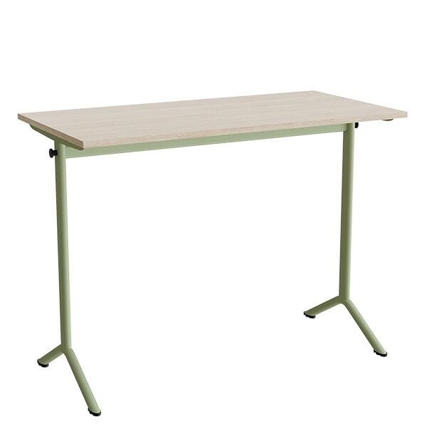 Bord Atlas 1130, 1200x600 mm, hvidpigmenteret eg, grønt stativ