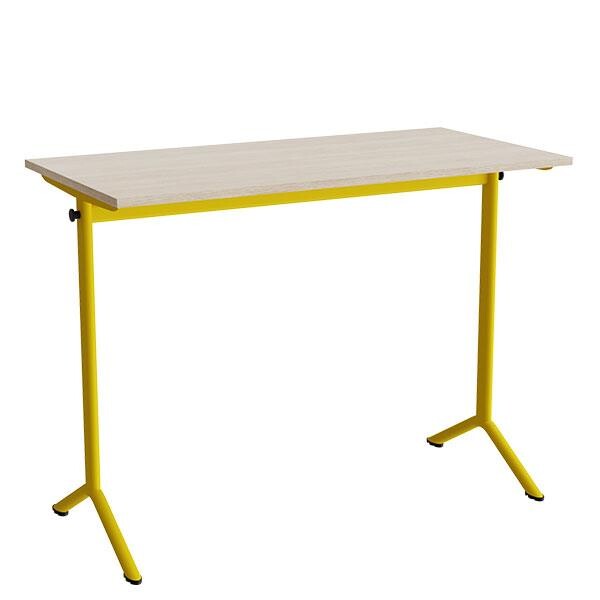 Elevbord - Atlas 1130 - 1200x600 mm - Lyddæmpende eg laminat - Gult stel