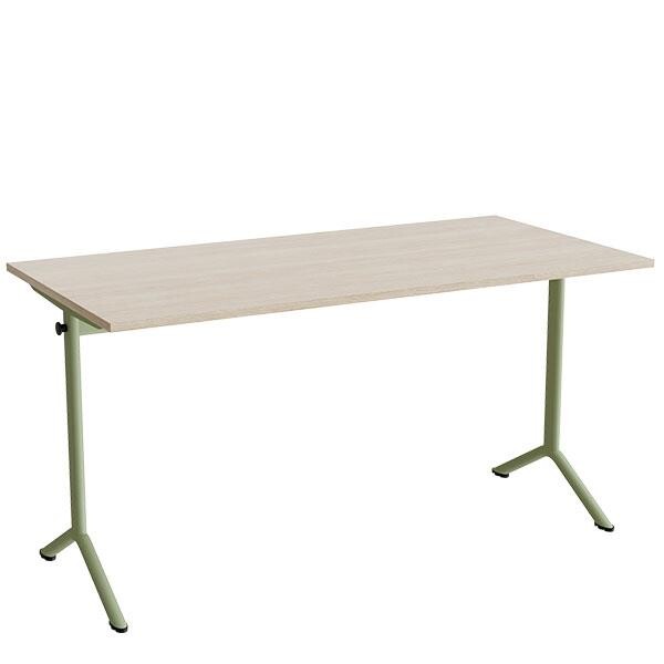 Bord Atlas 1130, 1400x700mm, eg højtrykslaminat, grønt stel