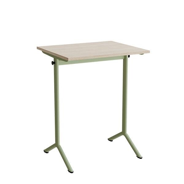 Bord Atlas 1130, 700x600 mm, hvidpigmenteret eg, grønt stativ