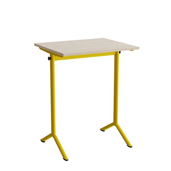 Elevbord - Atlas 1130 - 700x600x900 mm - Eg laminat - Gult stel