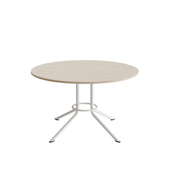 Bord Atlas 1133 Ø1200x720mm, Hvidpigmenteret eg med hvidt understel
