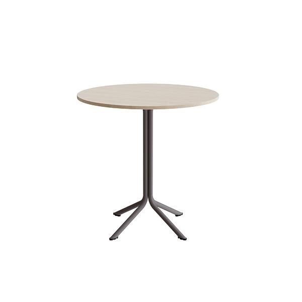 Bord Atlas 1133 Ø900x900mm, Hvidpigmenteret eg med gråt understel