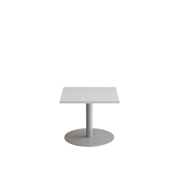 Bord Cirkum, 600x600mm, højde 500 mm, grå laminat med alugråt stel
