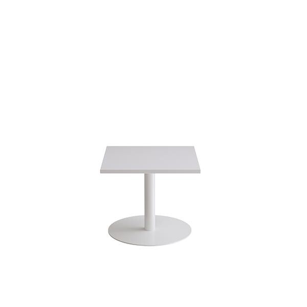 Bord Cirkum, 600x600mm, højde 500 mm, grå laminat med hvidt stel