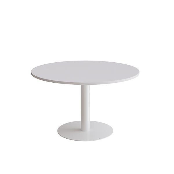 Bord Cirkum, Ø1200mm, højde 720 mm, grå laminat med hvidt stel