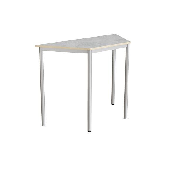 Bord Combi 195, trapezformet, L1200/L600xB520xH900, lys grå, lyddæmpende linoleum, alu stel