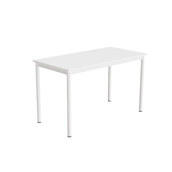 Bord Combi 200, 1200x600 mm Højde 720 mm Hvid laminat på hvidt understel