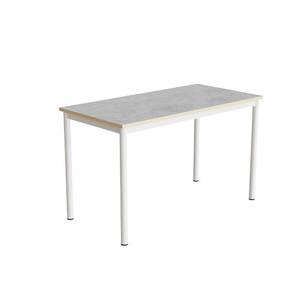 Bord Combi 200, L1200xB600xH720 mm, lys grå, lyddæmpende linoleum, hvidt understel