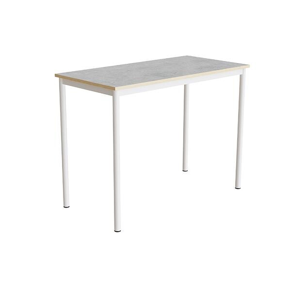 Bord Combi 200, L1200xB600xH900 mm, lys grå, lyddæmpende linoleum, hvidt understel