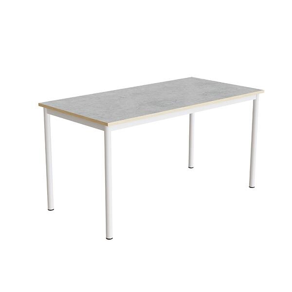 Bord Combi 200, L1400xB700xH720 mm, lys grå, lyddæmpende linoleum, hvidt understel