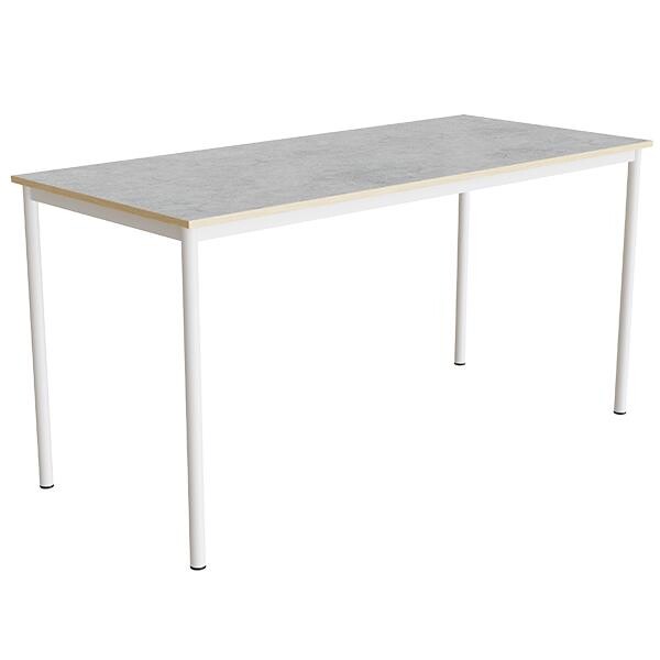 Bord Combi 200, L1800xB800xH900 mm, Lys grå, lyddæmpende linoleum, hvidt stel