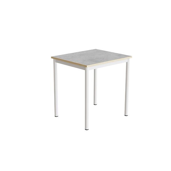 Bord Combi 200, L700xB600xH720 mm, lys grå, lyddæmpende linoleum, hvidt understel