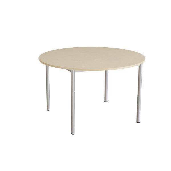 Bord Combi 206, Ø1200xH720 mm, beige, lyddæmpende linoleum, alugråt stel