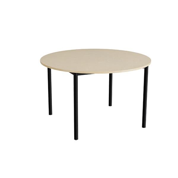 Bord Combi 206, Ø1200xH720 mm, beige, lyddæmpende linoleum, sort stel