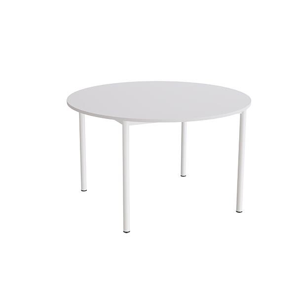 Bord Combi 206, Ø1200 mm, højde 720 mm, grå laminat på hvidt stel