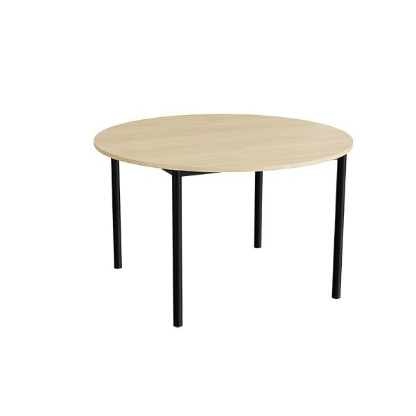 Bord Combi 206, Ø1200 mm, højde 720 mm, lydabsorberende birkelaminat på sort stel