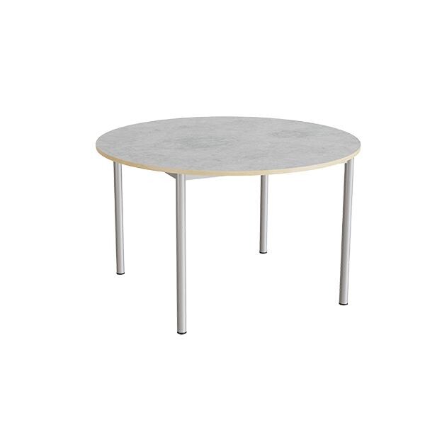 Bord Combi 206, Ø1200xH720 mm, lys grå, lyddæmpende linoleum, alugråt stel