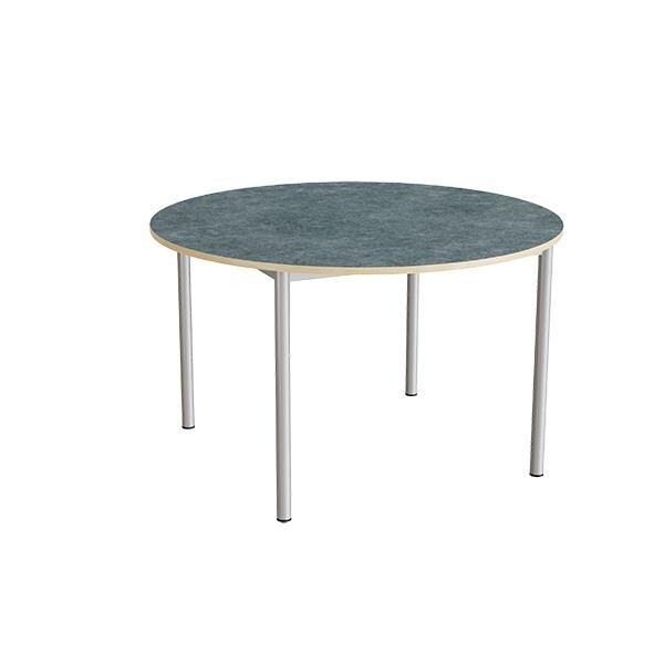 Bord Combi 206, Ø1200xH720 mm, mørk grå, lyddæmpende linoleum, alugråt stel