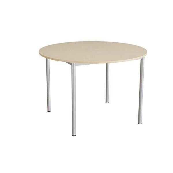 Bord Combi 206, Ø1200xH800 mm, beige, lyddæmpende linoleum, alugråt stel