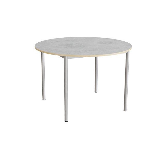 Bord Combi 206, Ø1200xH800 mm, lys grå, lyddæmpende linoleum, alugråt stel